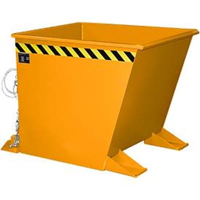 Kiepbak voor spanen SGU-RZ55, voor trolleytreinen, olie- en waterdicht, 550 l, RAL2000 geel