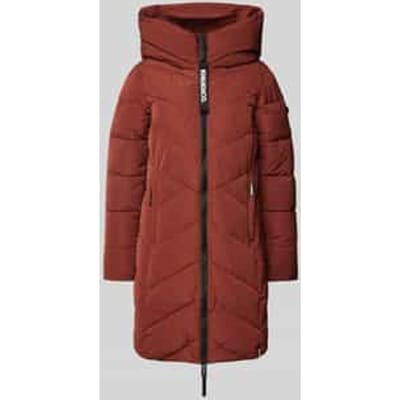 Gewatteerde lange jas met labeldetail, model 'DARKA'
