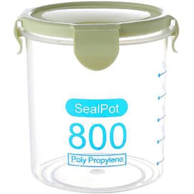 Contenants hermétiques transparents en plastique Boîte de rangement pour aliments, céréales, haricots, noix pour la cuisine (Vert 1000ml) Green