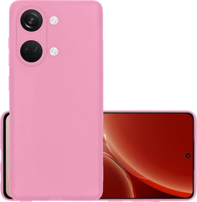 Hoesje - Geschikt voor OnePlus Nord 3 - Sterk & Shockproof - Hoes Cover - Siliconen Case - Lichtroze