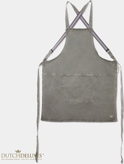 Dutchdeluxes Schort - Handgemaakt - Met Bretels - Uniek - Horeca - Grijs