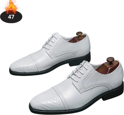 Livano Nette Schoenen Heren - Business Schoenen - Bruiloft - Kantoorschoenen - Met Veters - Wit - Maat 47