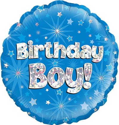 Oaktree - Folieballon Sparkling Fizz Birthday Boy Blauw