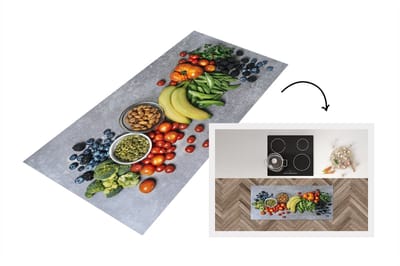Keukenloper - Loper keuken - Fruit - Kleur - Noten - 120x50 cm - Keukenloper vinyl