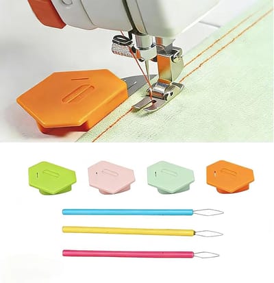 Set van 4 Magnetische Naadgeleiders voor Naaimachines - Multi-Angle Naadgids, Zoom Tool met Schaal en Draadgeleider voor Thuis en Werkplaats