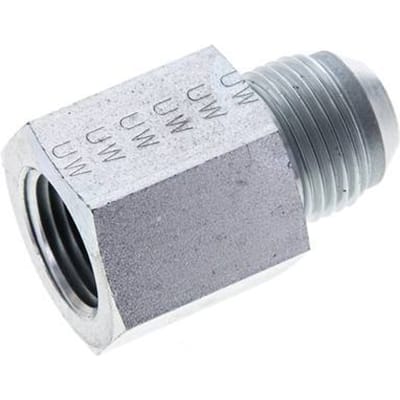JIC  Verloopnippel UNF 7/8''-14 Buitendraad X 1/2'' NPT Binnendraad Staal 210bar