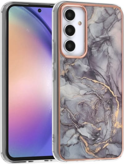 TPU Back Cover hoesje - Marble Grijs - Geschikt voor: Samsung Galaxy A54