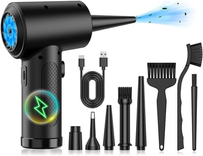 Oplaadbare Luchtblazer - Elektrische Stofzuiger - Computer Reinigen - 50000 RPM - 6000mAh Batterij - Zwart