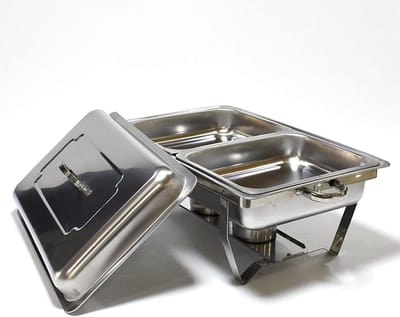 Buffet Warmhoudset - Roestvrij Staal - Serveren van Gerechten - Eenvoudige Reiniging - 55 cm Breed - Zilver