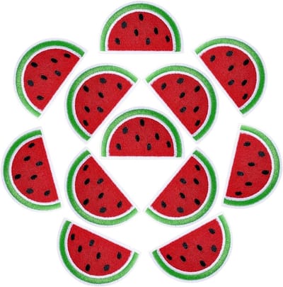 20 Stuks Watermeloen Strijkapplicaties, Borduurpatches, Kleurrijke Fruitpatches voor DIY Hoeden en Rugzakken