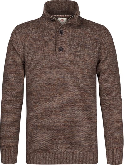 Petrol Industries - Heren Gemêleerde sweater millfield - Bruin - Maat XXXL