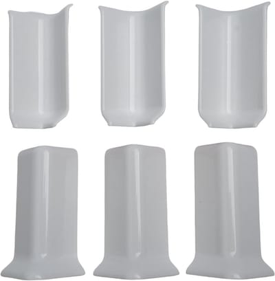 Plint Hoek Connector - Plint Afwerking Hoekstukken - Wandafwerking - Naadloze 8cm Pasvorm - 6 Stuks - Wit