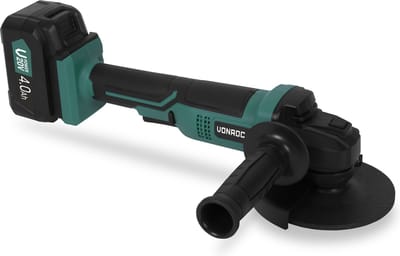 VONROC Accu Haakse Slijper -  VPower 20V – Ø125mm – met zijhandgreep & toolbag - Incl. 4.0Ah Accu en snellader