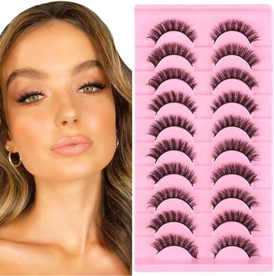 10 Paar Cat Eye Wimpers, 5-11 mm, Wispy Strip Wimpers voor een Natuurlijke Look, Herbruikbaar en Fluffy Effect