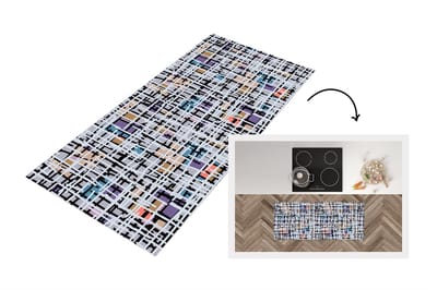 Keukenloper 120x50 cm - Keukenmat vinyl Lijn - Abstract - Patronen - Keukenmatten loper - Keuken vloerkleed tapijt