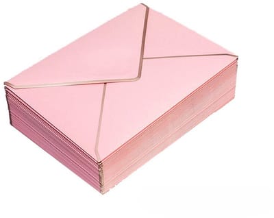 50 Premium Mini Enveloppen – Elegante papieren enveloppen van 13,5 x 18,5 cm, perfect voor trouwuitnodigingen, verjaardagskaarten, afstudeeraankondigingen en bijzondere aandenkens, Roze