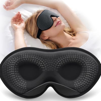 Dailygoods- Slaapmasker 3D - Ademend - Lichtblokkerend - Comfortabel - Drukontlastend - Inclusief opbergtas en oordopjes - Oogmasker