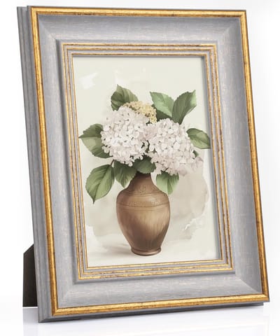 Dailygoods- Fotolijst 13x18 cm Vintage - Antieke Fotolijst - Retro Fotolijst - Grijs/Goud - Decoratie voor Wandtafel - Duurzaam PS/Materiaal - Fotoframe