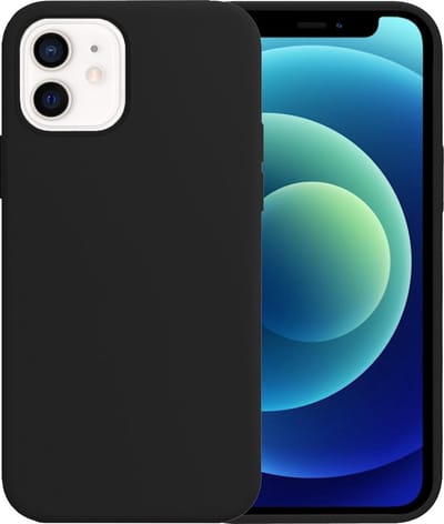 Hoesje - Geschikt voor Apple iPhone 12 - Sterk & Shockproof - Siliconen Case - Hoes Cover - Telefoonhoes - Zwart