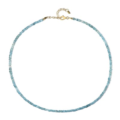 Cavill - Zilveren Halsketting - 925 Sterling Zilver - 54 Karaat Ratanakiri Zirkonen - Verstelbare Blauwe Facetgeslepen Kralen - Elegant
