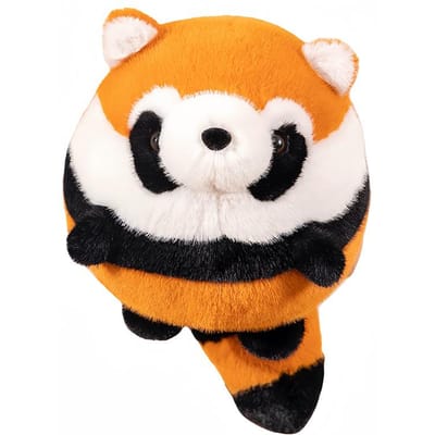 Pluizige Rode Panda Knuffelpop Gevuld Anime Figuur Zacht Knuffel Kussen Schattige Ronde Wasbeer Dieren black
