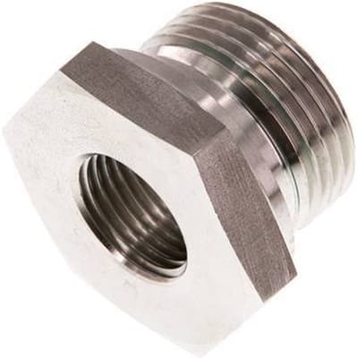G 1'' x G 1/2'' M/F RVS Neusstuk 400 Bar - Hydrauliek - FL2S-MF-STE-100G-012G