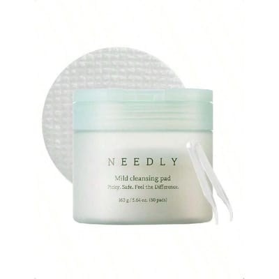 NEEDLY Disques Démaquillants Doux 160ml(60 tampons) | Nettoyage Profond Triple | Démaquillant en Une Étape | Nettoyant Soin Barrière Pour Peau Sensible white