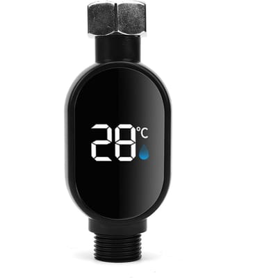 Thermomètre de douche numérique, écran LED tactile, indicateur de température de l'eau pour robinet de bain, facile à lire, amélioré black