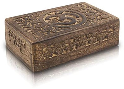 Handgemaakte Decoratieve Houten Juwelendoos - Sieradenorganizer en Opbergdoos 20x12 cm