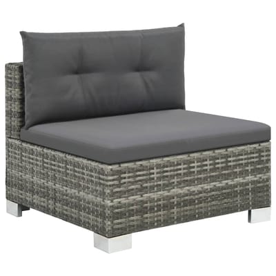 vidaXL - 10-delige - Loungeset - met - kussens - poly - rattan - grijs