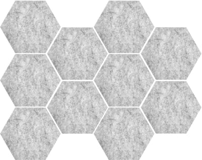 Dailygoods- Pinboard Set Van 10 Stuks - Zeshoekig Vilt - Zelfklevend Kurkbord - Wanddecoratie - Kantoordecoratie - 7 x 13,5 cm - Prikbord