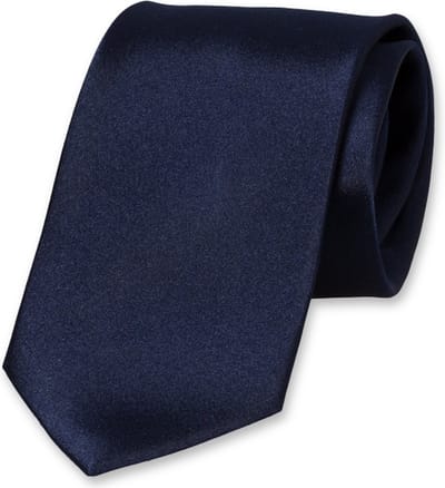 E.L. Cravatte Stropdas - Donkerblauw - 100% Satijnzijde