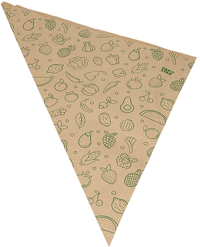 1x 1000 Puntzakken Kraft papier 48 cm x 34 cm x 34 cm bruin Fruits & Vegs vulinhoud 1000 g