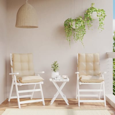 vidaXL - Stoelkussens - 2 - st - lage - rug - oxford - stof - beige