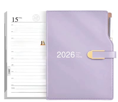 Agenda 2026 A5 Planner – Weekagenda, Dagelijks Dagboek, Kalender 2026, Notitieboek, Bullet Journal, Kladblok, Organisator, Schetsboek - Paars
