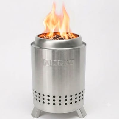 HEAT Rookloze Vuurkorf Rokfri Small – RVS Tafelhaard - 15x15x21 cm