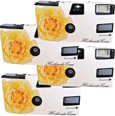 Wegwerp Camera Set - Herbruikbare Camera - Bruiloft Gedenken - Met Ingebouwde Flits - 11 x 10 x 7 cm