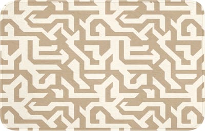 Badmat 80x50 cm - Antislip - Modern - Abstract - Beige - Badmatten voor badkamer - Badkamermat - Douchemat - Badkamer mat