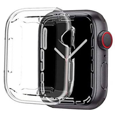 Screen protector - Geschikt voor Apple Watch 7 / 8 / 9 - 45 mm - Full Cover Hard Case / Beschermend Hoesje - Transparant