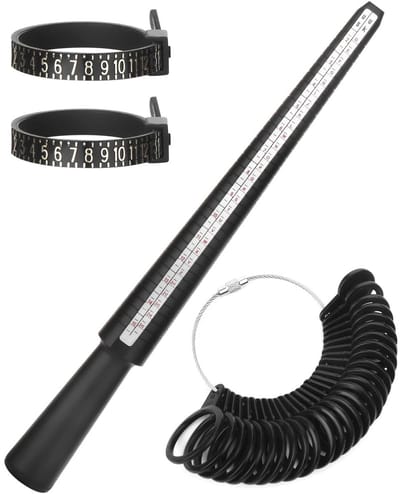 Dailygoods- Ringmaatmeter 4-delig - Vingermaatmeter - EU/US/UK Maten - Duidelijke Maatmarkering - Perfecte Verrassing Creëren - Eenvoudig te Gebruiken - Vingermaten