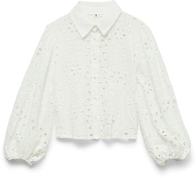 VERO MODA - VMWILLOW 7/8 EMB SHIRT WVN EXP SB2 - Dames - Blouses