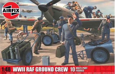 1:48 Airfix 04702 Britse Soldaten WWII - RAF Grondpersoneel - 10 Figuren Plastic Modelbouwpakket