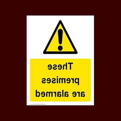 Waarschuwingsbord - Beveiligingsbord Alarm - Gebouw Beveiligen - Kunststof 12 mm - A4 210x297mm - Beige