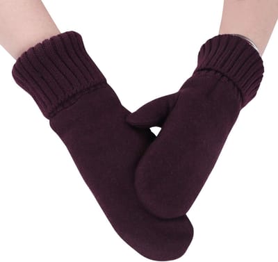 Warme Gebreide Winterwanten voor Buiten, Winddicht en Gevoerd, Unisex Handwarmers voor Fietsen en Recreatie