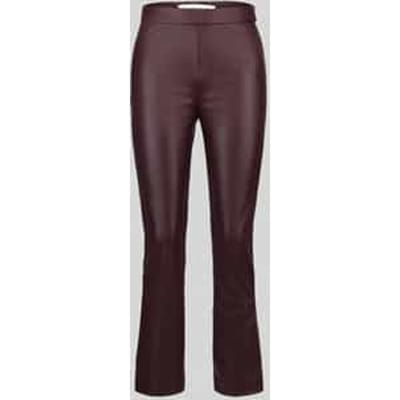 Wide leg kunstleren broek van viscosemix model 'MACY'