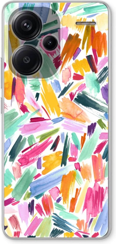 Case Company® - Hoesje geschikt voor Xiaomi Redmi Note 13 Pro plus hoesje - Watercolor Brushstrokes - Soft Cover Telefoonhoesje - Bescherming aan alle Kanten en Schermrand
