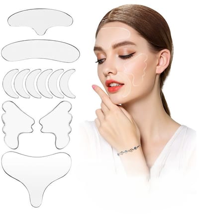 11 Stuks tegen Lijntjes en Rimpels - Anti Rimpel Beauty Pads – Hebruikbaar - Anti Aging -- Huidverzorging Vrouwen - Anti Wrinkle Patches – Gezichtsverzorging -Siliconen Pads -Saizi