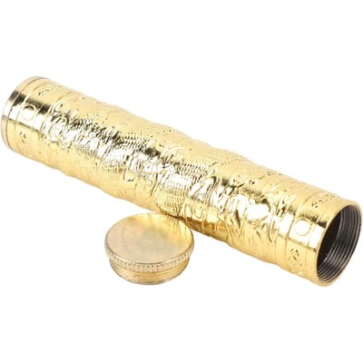 Metalen Buis Container Reliëfpatroon Waterdicht Afgesloten Opbergbuis voor Outdoor Kamperen Reizen goud