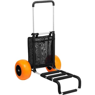 Strand Dolly met Grote Wielen voor Zand, 29,9  x 15,4  Laadplatform, m. 12  Schuimwielen, 165LBS Laadvermogen Opvouwbare Zandkar & 27  tot 44,7