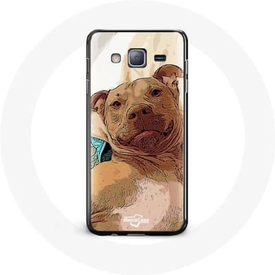 Coque pour samsung galaxy J7 2016 American Pit Bull Terrier Marron